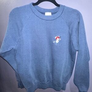 Vintage Healthknit Speedy Alka-Seltzer Sweatshirt Blue Raglan 70s 80s USA Made